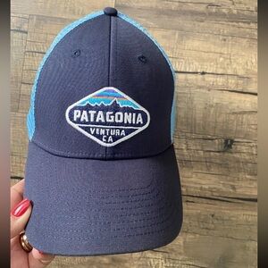Patagonia Trucker Hat Mens OSFA BLUE Logo LoPro Adjustable Snap Back